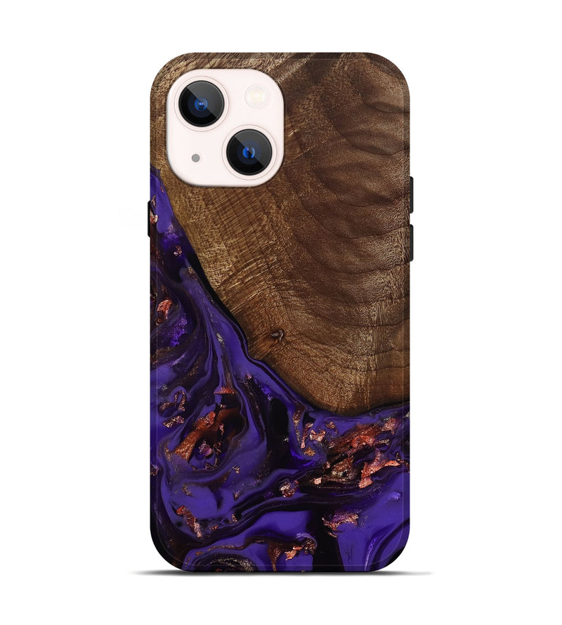 iPhone 14 Wood Live Edge Phone Case - Avah (Purple, 811803)