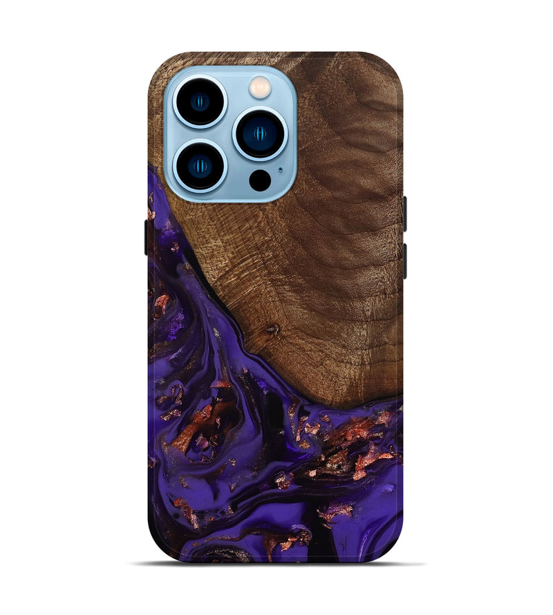 iPhone 14 Pro Wood Live Edge Phone Case - Avah (Purple, 811803)