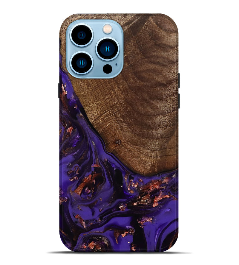 iPhone 14 Pro Max Wood Live Edge Phone Case - Avah (Purple, 811803)