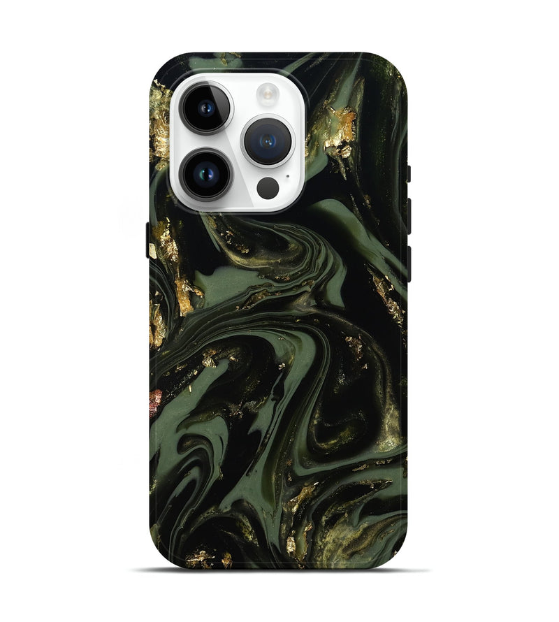 iPhone 15 Pro ResinArt Live Edge Phone Case - Chanel (Green, 811806)