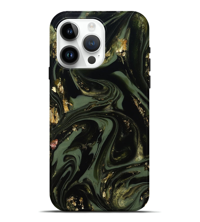 iPhone 15 Pro Max ResinArt Live Edge Phone Case - Chanel (Green, 811806)