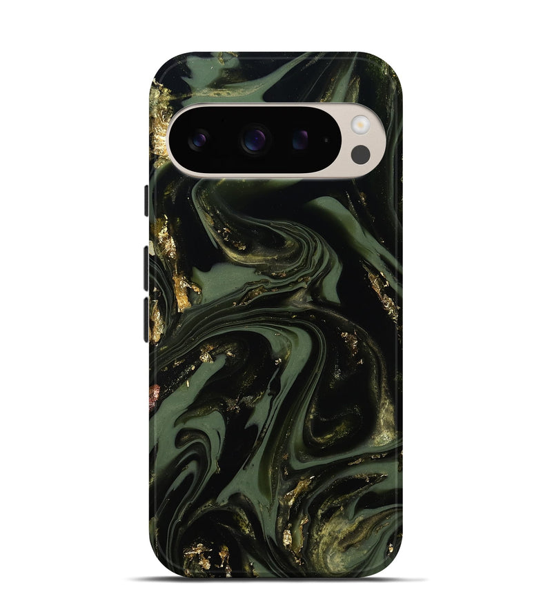 Pixel 9 Pro ResinArt Live Edge Phone Case - Chanel (Green, 811806)