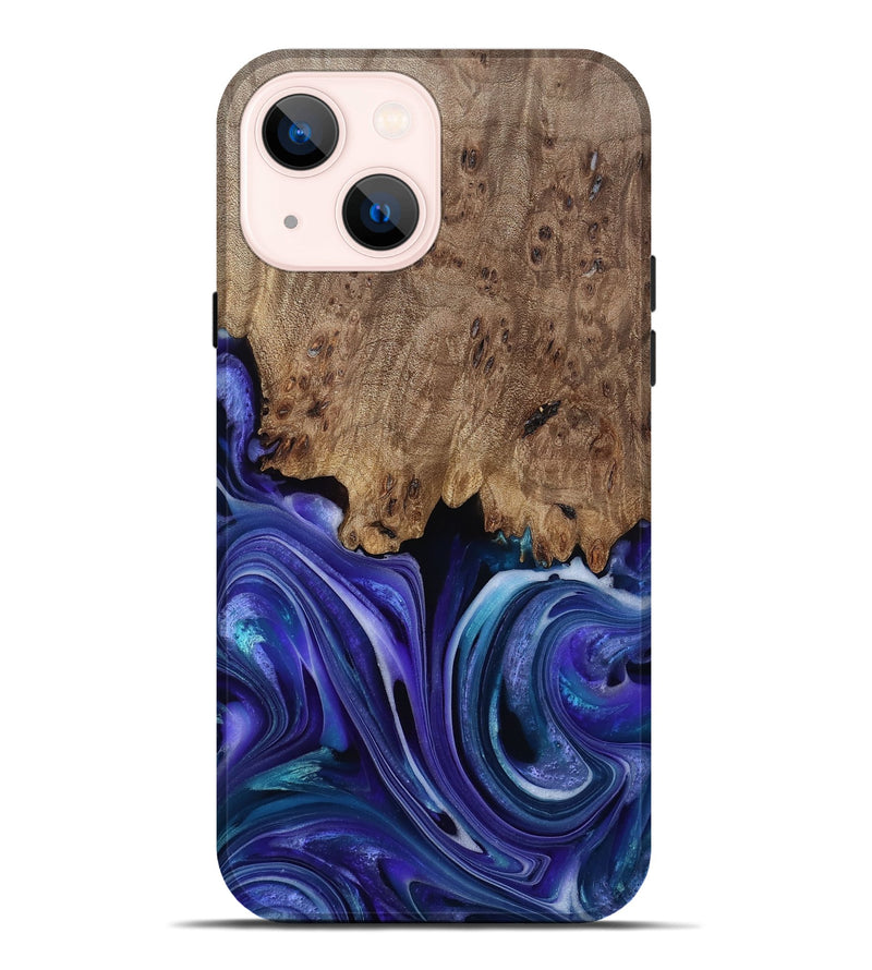 iPhone 14 Plus Wood Live Edge Phone Case - Cicely (Purple, 811807)