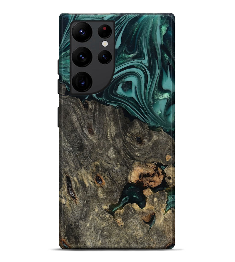 Galaxy S22 Ultra Wood Live Edge Phone Case - Kisha (Green, 811810)