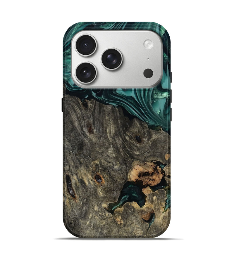 iPhone 17 Pro Wood Live Edge Phone Case - Kisha (Green, 811810)