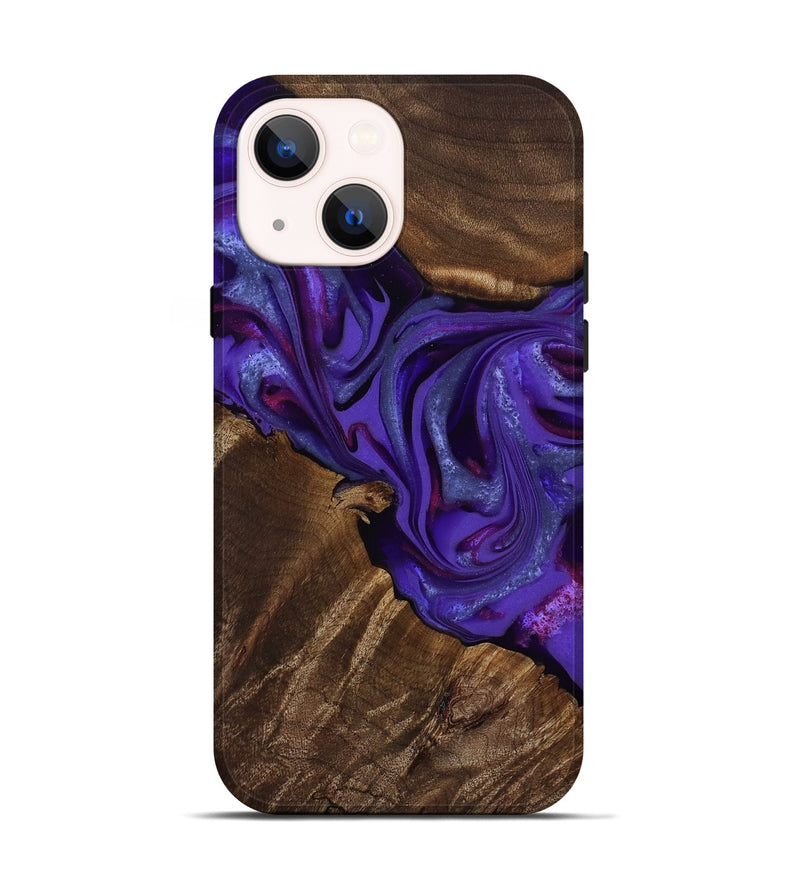 iPhone 14 Wood Live Edge Phone Case - Shaylee (Purple, 811812)