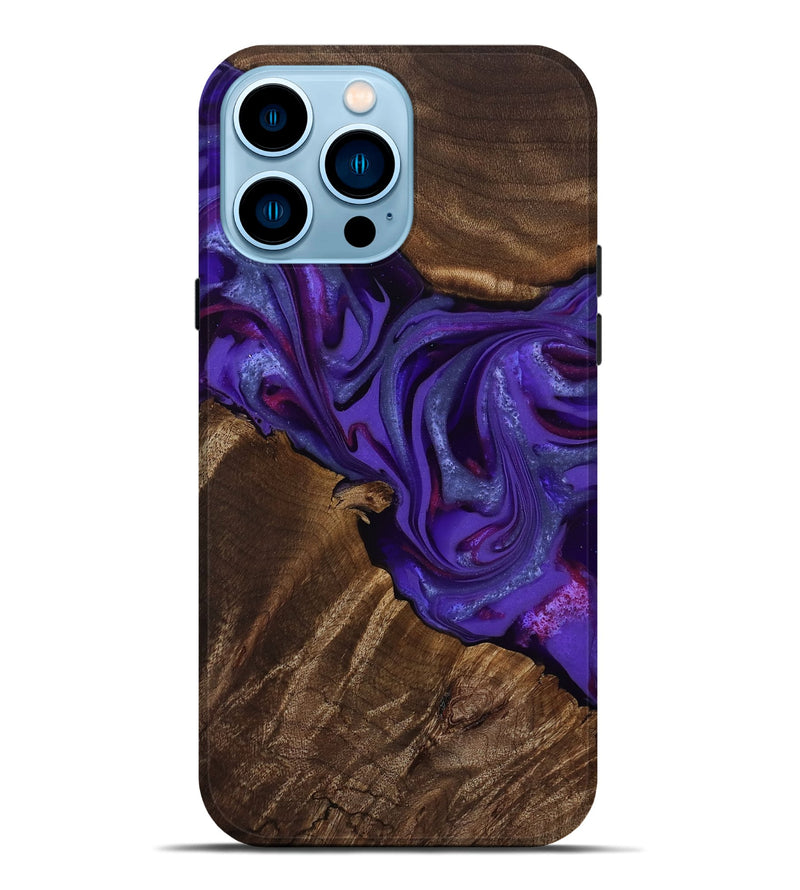 iPhone 14 Pro Max Wood Live Edge Phone Case - Shaylee (Purple, 811812)