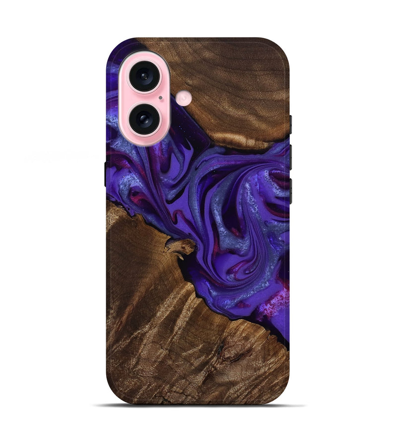 iPhone 17 Wood Live Edge Phone Case - Shaylee (Purple, 811812)