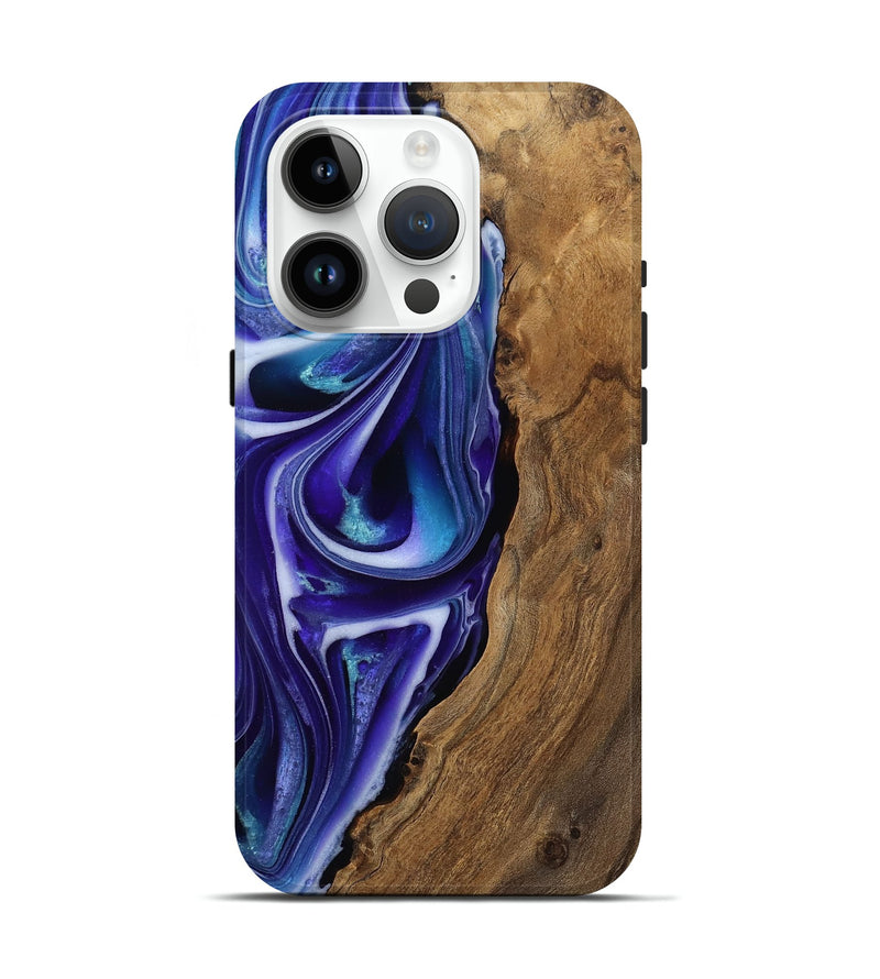 iPhone 15 Pro Wood Live Edge Phone Case - Gerardo (Purple, 811815)