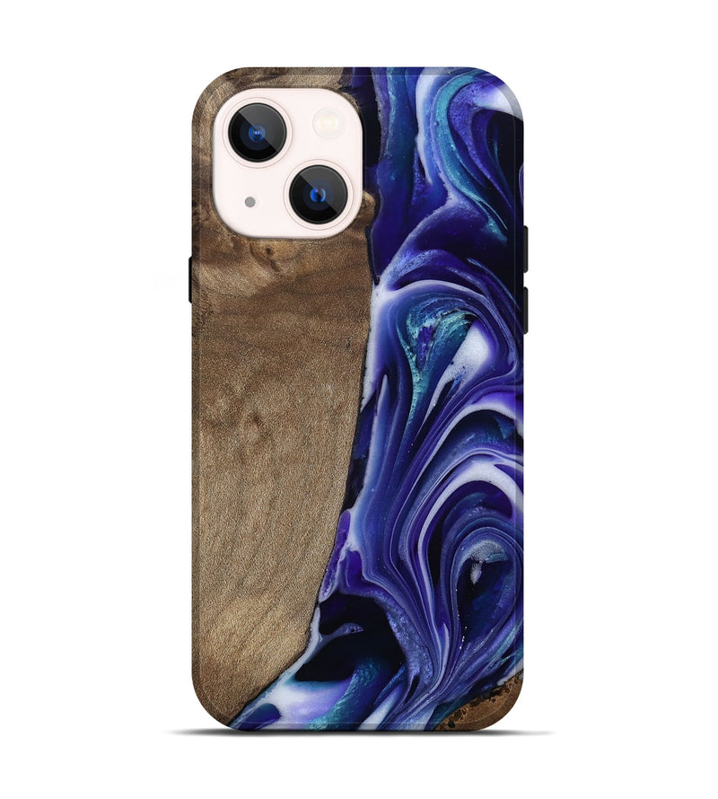 iPhone 14 Wood Live Edge Phone Case - Cayla (Purple, 811816)