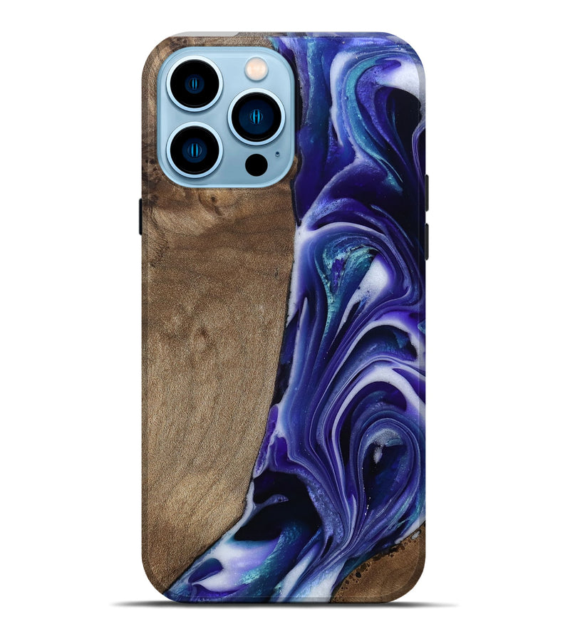 iPhone 14 Pro Max Wood Live Edge Phone Case - Cayla (Purple, 811816)