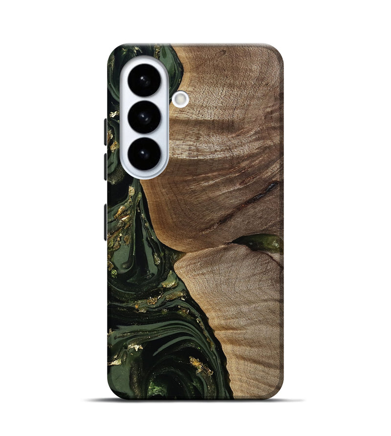 Galaxy S26 Wood Live Edge Phone Case - Omer (Green, 811818)