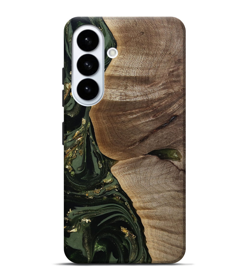 Galaxy S26 Plus Wood Live Edge Phone Case - Omer (Green, 811818)