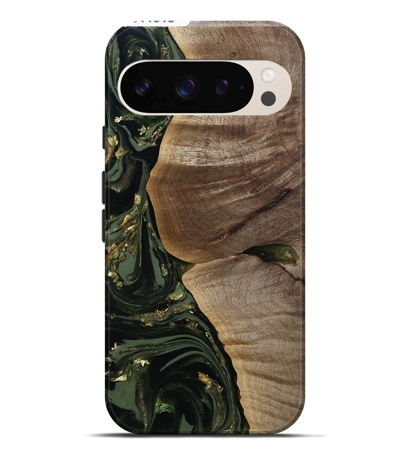 Pixel 10 Pro XL Wood Live Edge Phone Case - Omer (Green, 811818)