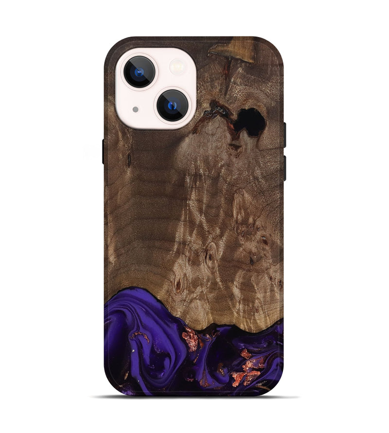 iPhone 14 Wood Live Edge Phone Case - Nan (Purple, 811819)