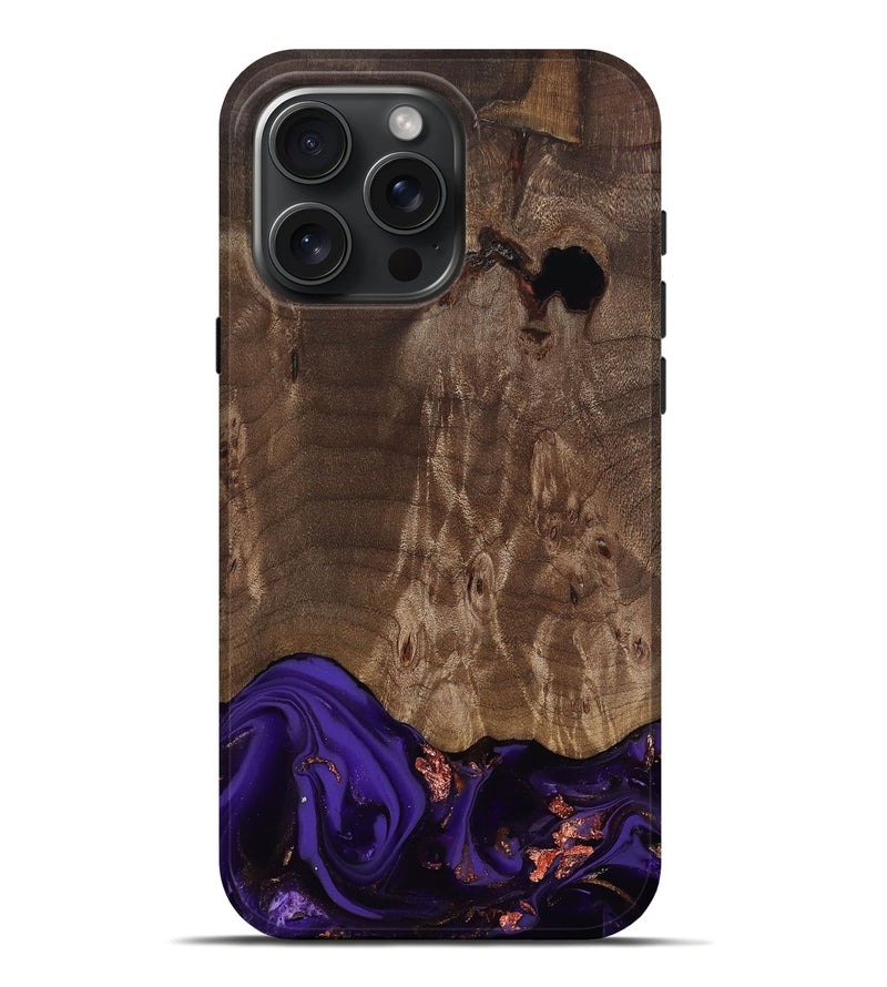 iPhone 16 Pro Max Wood Live Edge Phone Case - Nan (Purple, 811819)
