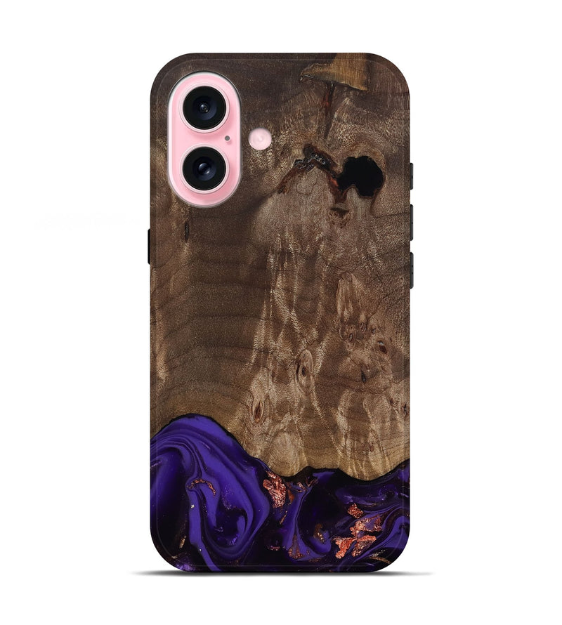 iPhone 17 Wood Live Edge Phone Case - Nan (Purple, 811819)