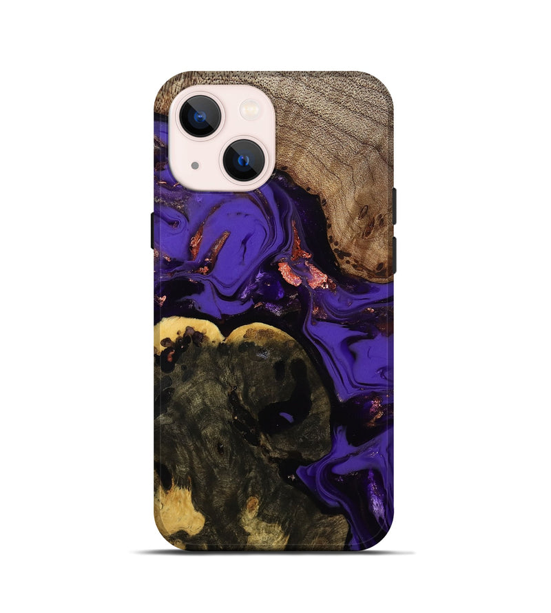 iPhone 13 mini Wood Live Edge Phone Case - Erwin (Purple, 811821)