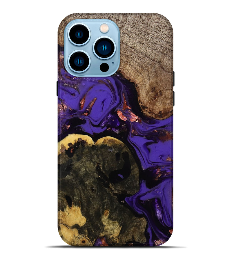 iPhone 14 Pro Max Wood Live Edge Phone Case - Erwin (Purple, 811821)