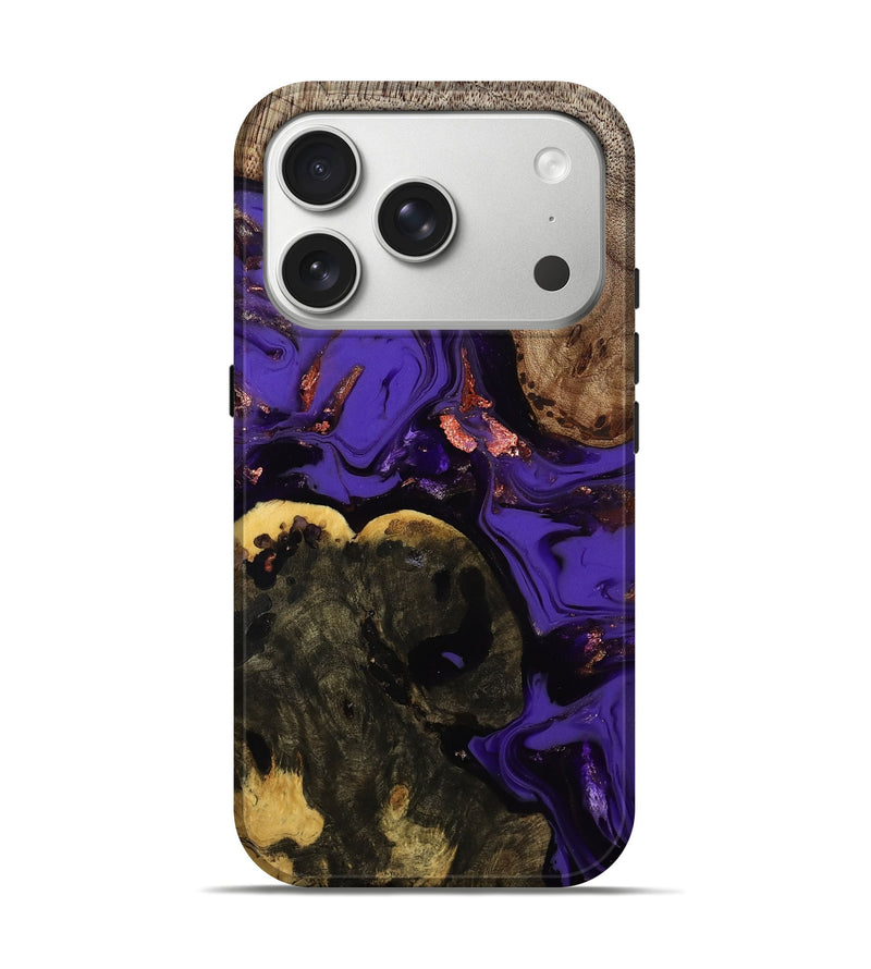 iPhone 17 Pro Wood Live Edge Phone Case - Erwin (Purple, 811821)