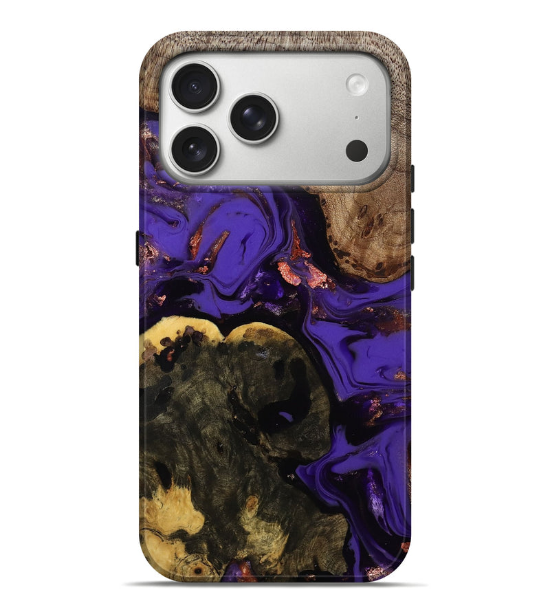 iPhone 17 Pro Max Wood Live Edge Phone Case - Erwin (Purple, 811821)