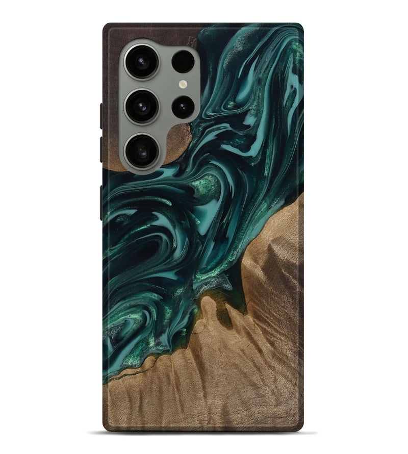 Galaxy S24 Ultra Wood Live Edge Phone Case - Raina (Green, 811822)