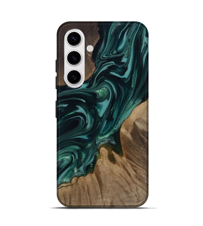 Galaxy S25 Wood Live Edge Phone Case - Raina (Green, 811822)