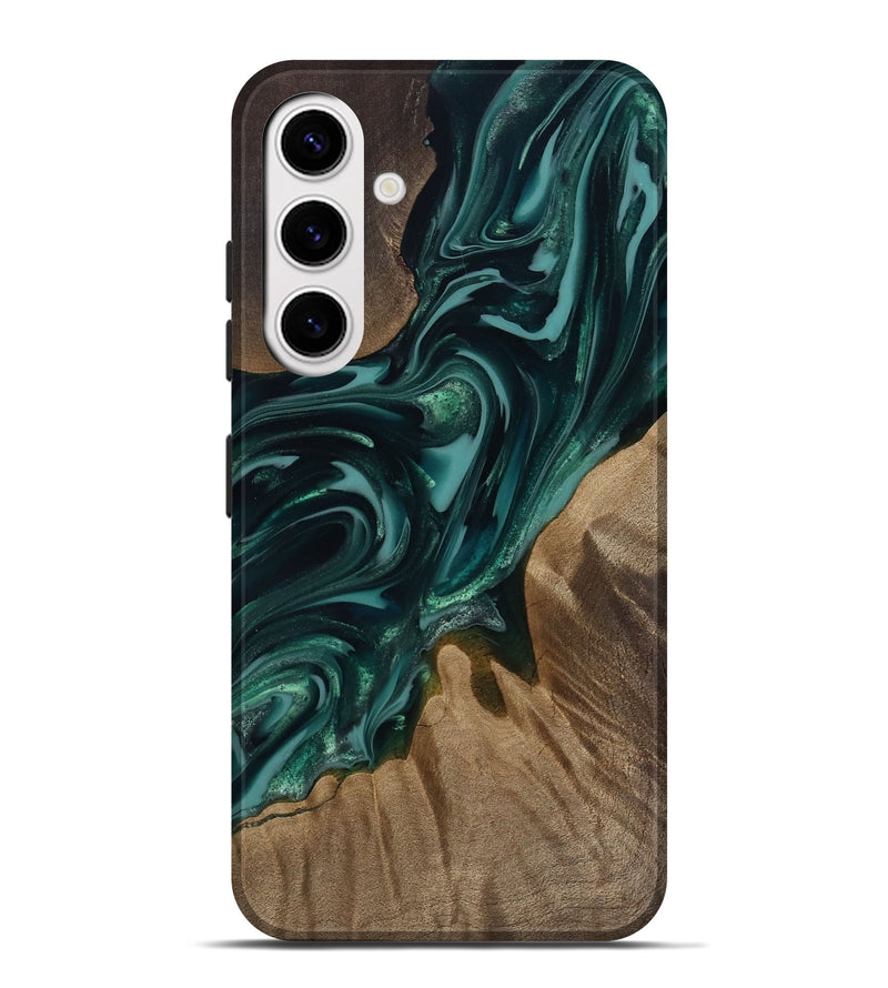 Galaxy S25 Plus Wood Live Edge Phone Case - Raina (Green, 811822)