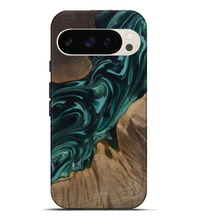Pixel 10 Pro XL Wood Live Edge Phone Case - Raina (Green, 811822)