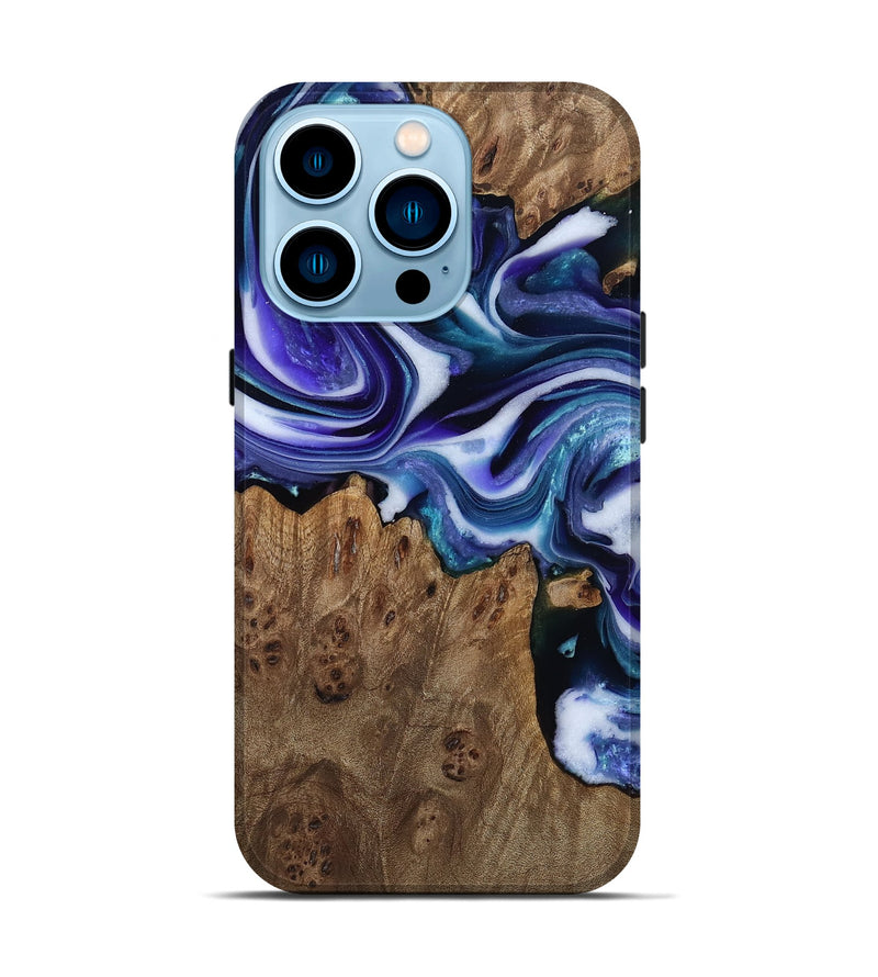 iPhone 14 Pro Wood Live Edge Phone Case - Azalea (Purple, 811824)