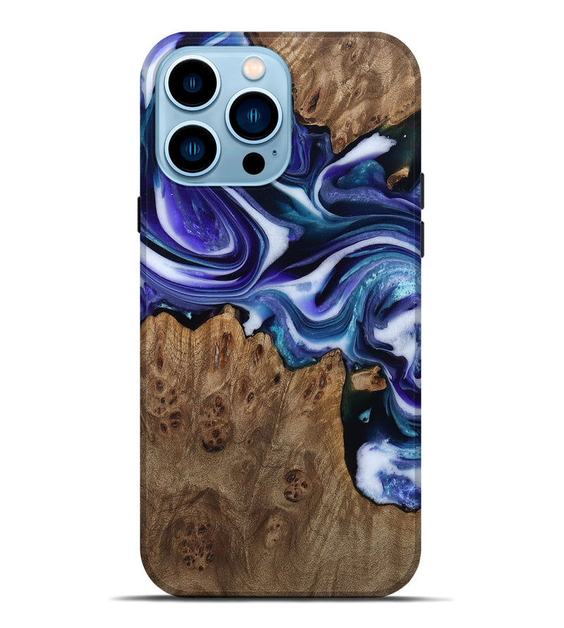 iPhone 14 Pro Max Wood Live Edge Phone Case - Azalea (Purple, 811824)