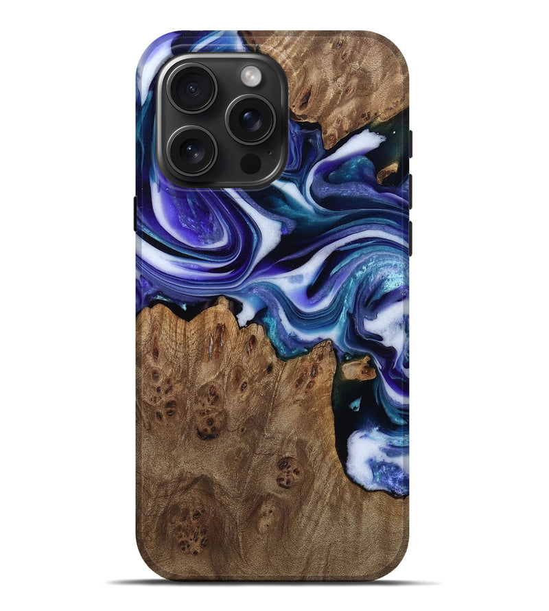 iPhone 16 Pro Max Wood Live Edge Phone Case - Azalea (Purple, 811824)