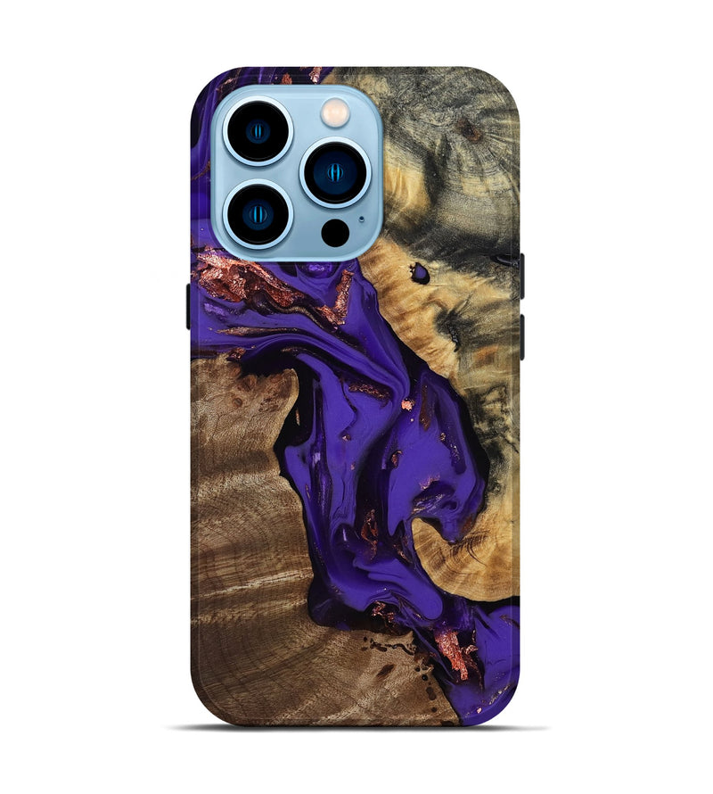 iPhone 14 Pro Wood Live Edge Phone Case - Lyra (Purple, 811830)