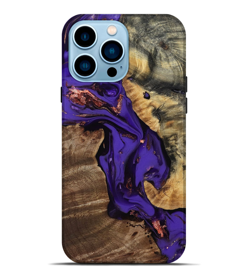 iPhone 14 Pro Max Wood Live Edge Phone Case - Lyra (Purple, 811830)