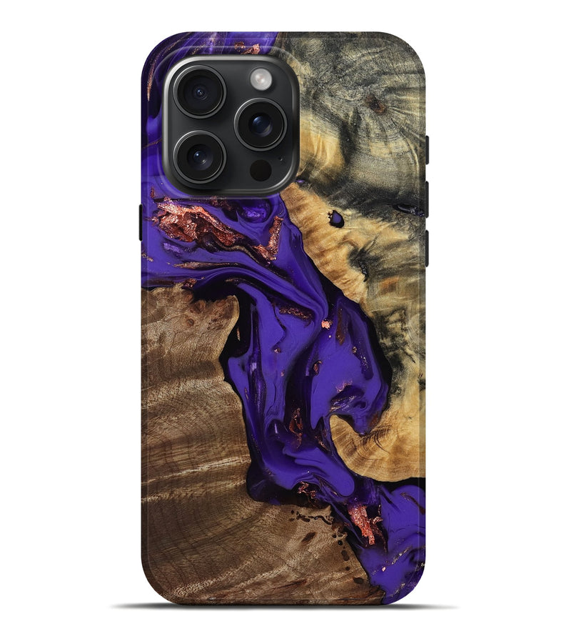 iPhone 16 Pro Max Wood Live Edge Phone Case - Lyra (Purple, 811830)