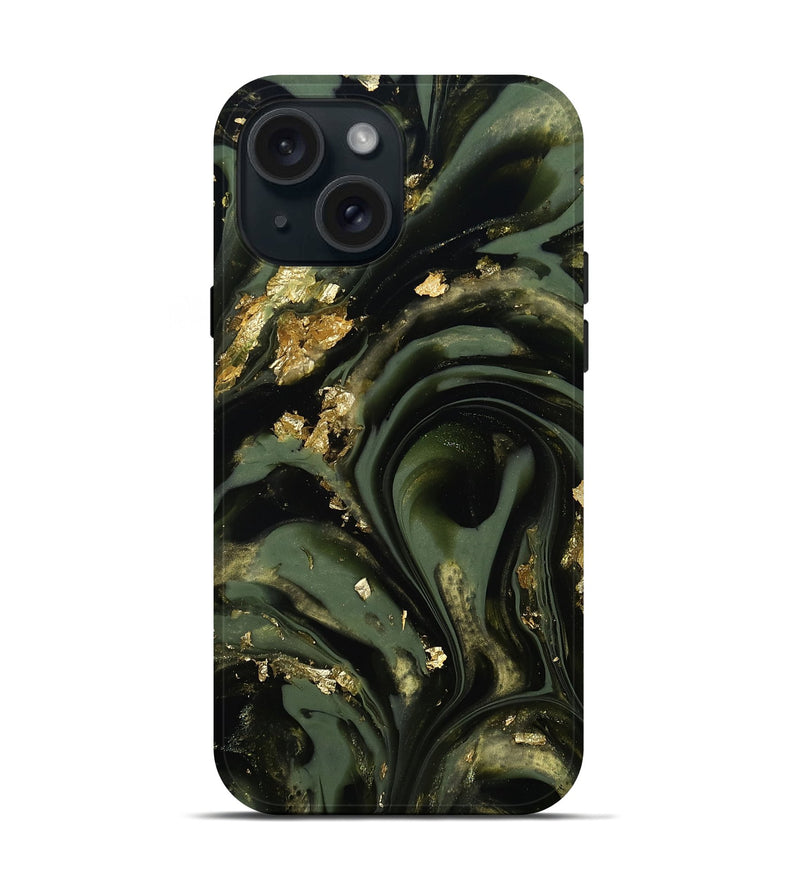iPhone 15 ResinArt Live Edge Phone Case - Dilan (Green, 811832)