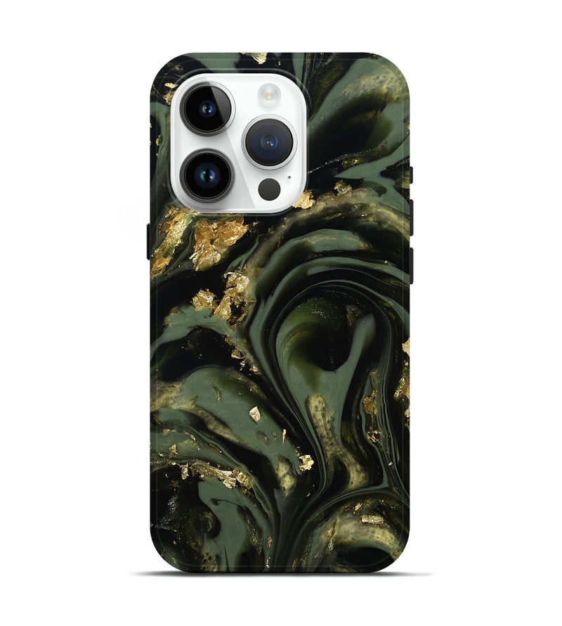 iPhone 15 Pro ResinArt Live Edge Phone Case - Dilan (Green, 811832)