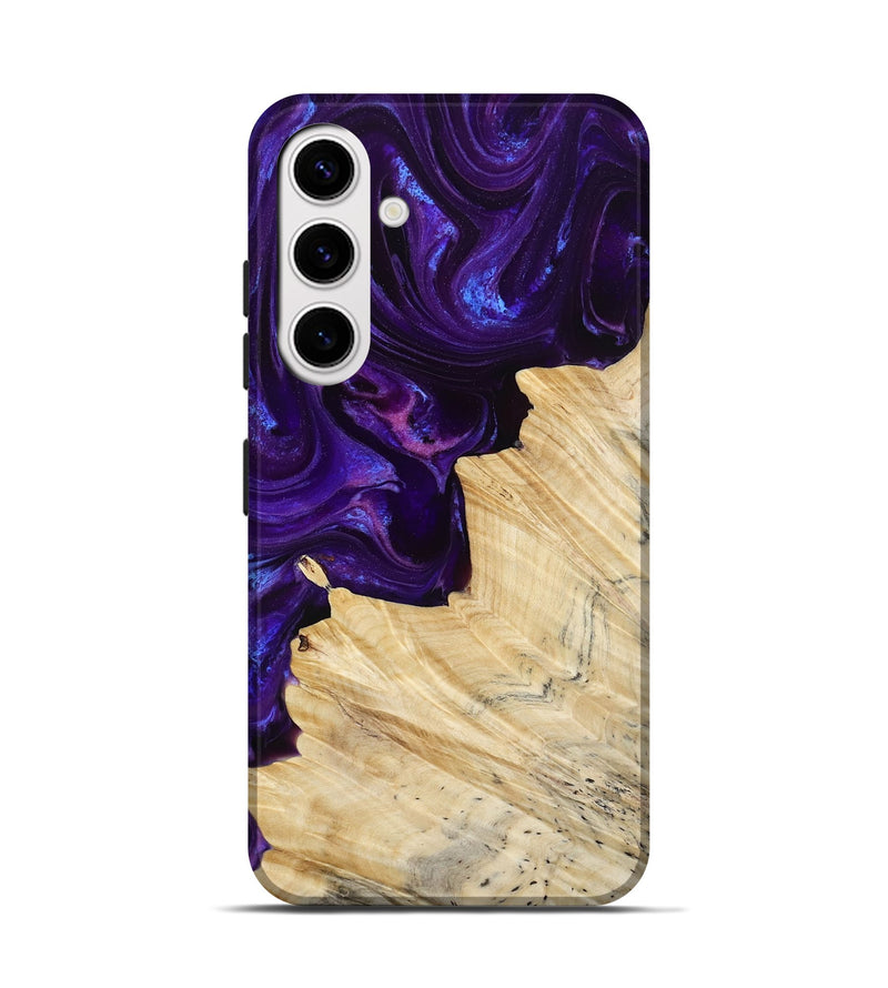 Galaxy S25 Wood Live Edge Phone Case - Merle (Purple, 811834)