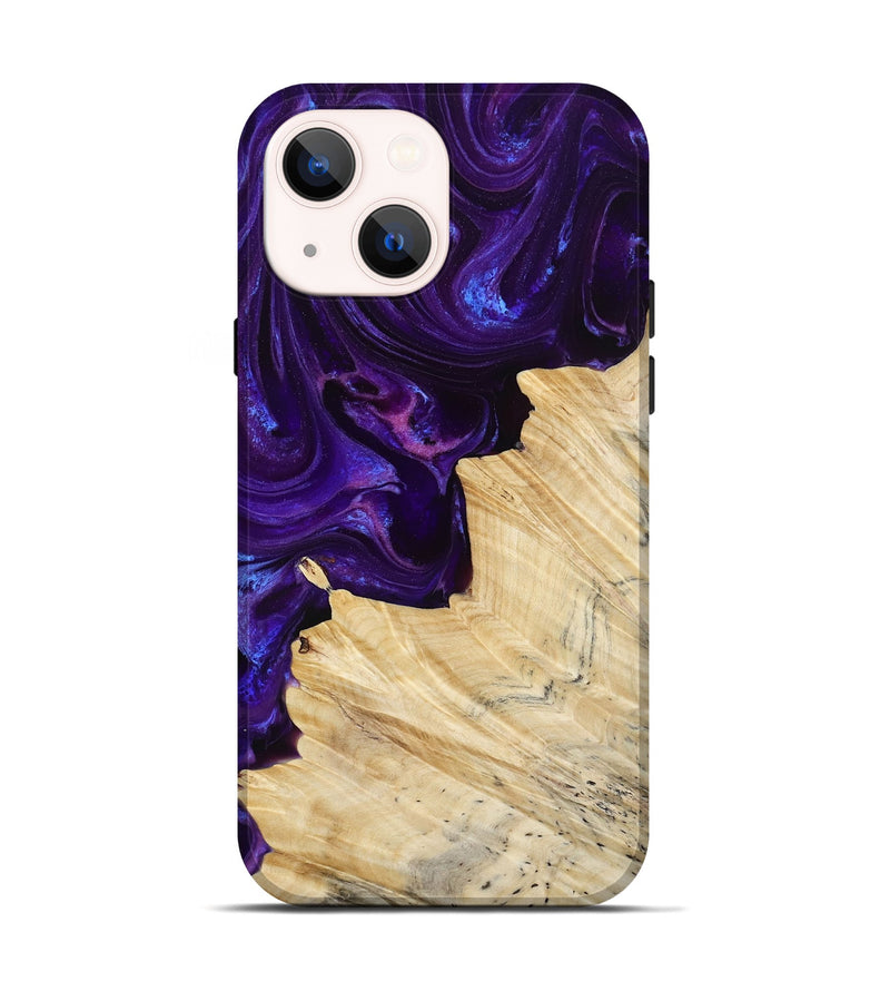 iPhone 14 Wood Live Edge Phone Case - Merle (Purple, 811834)