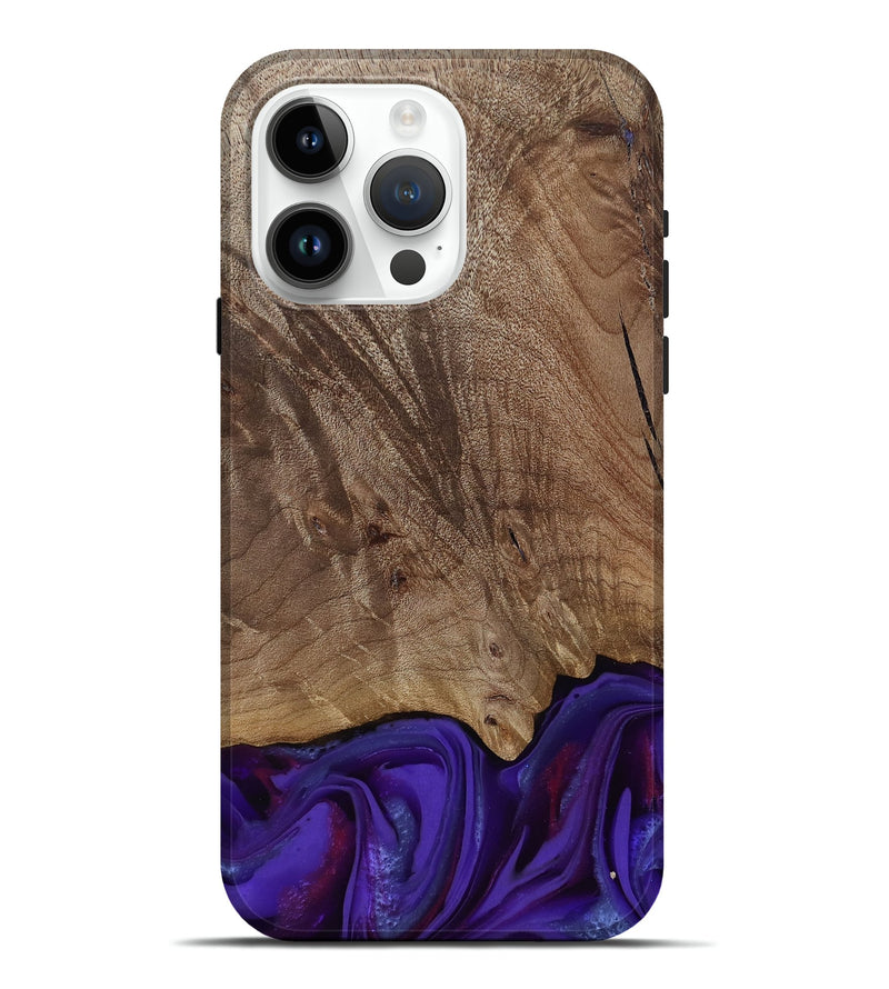 iPhone 15 Pro Max Wood Live Edge Phone Case - Jadiel (Purple, 811835)