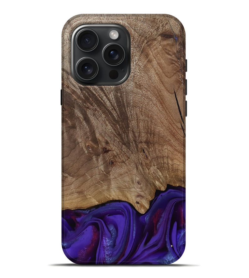 iPhone 16 Pro Max Wood Live Edge Phone Case - Jadiel (Purple, 811835)