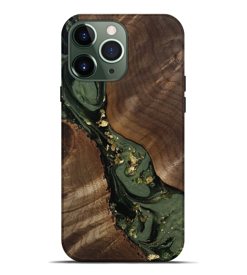 iPhone 13 Pro Max Wood Live Edge Phone Case - Diamond (Green, 811836)