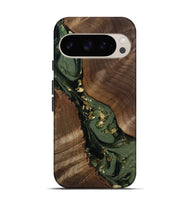 Pixel 9 Wood Live Edge Phone Case - Diamond (Green, 811836)