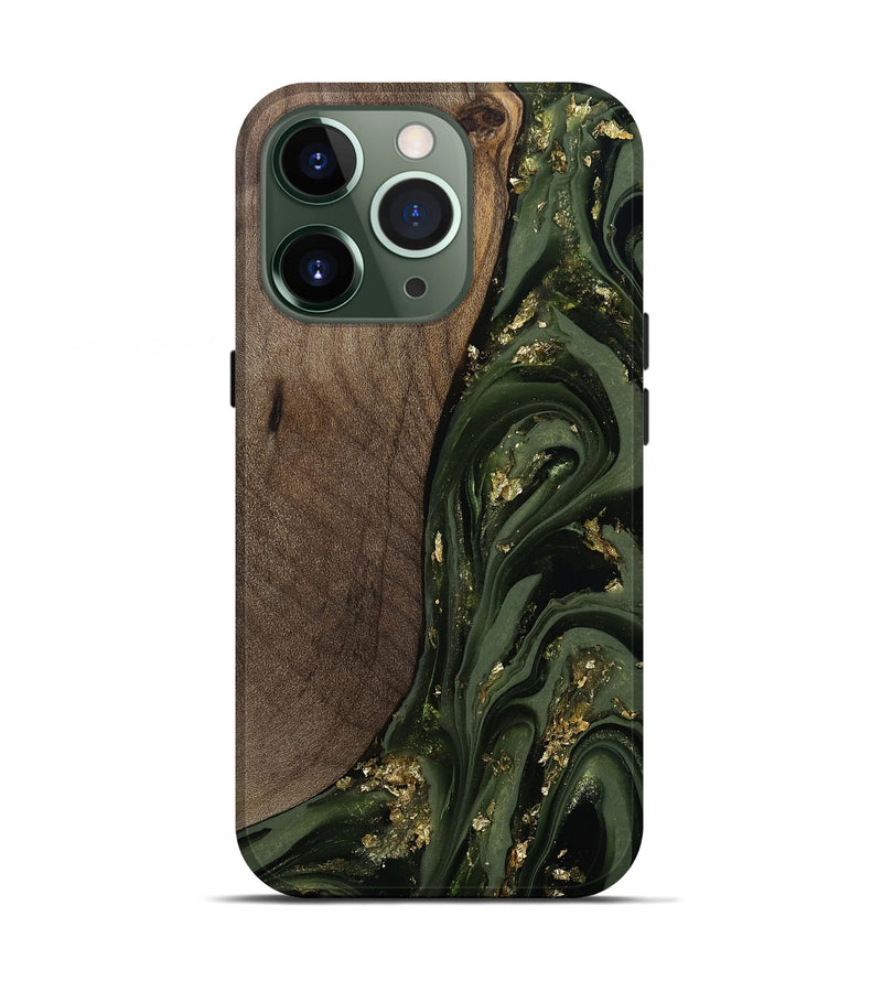 iPhone 13 Pro Wood Live Edge Phone Case - Kaylynn (Green, 811837)