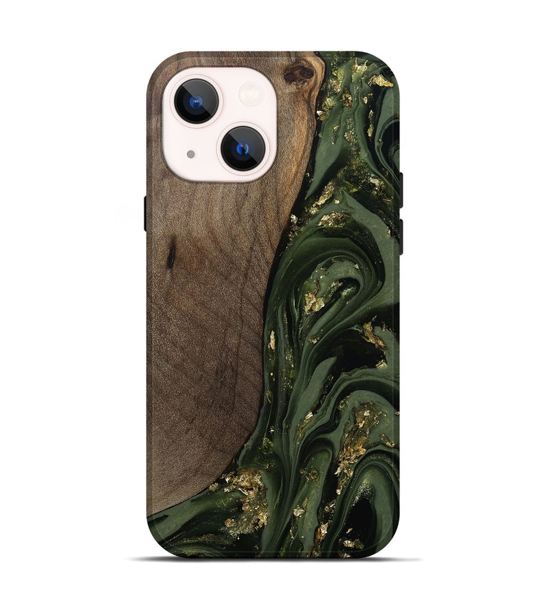 iPhone 14 Wood Live Edge Phone Case - Kaylynn (Green, 811837)