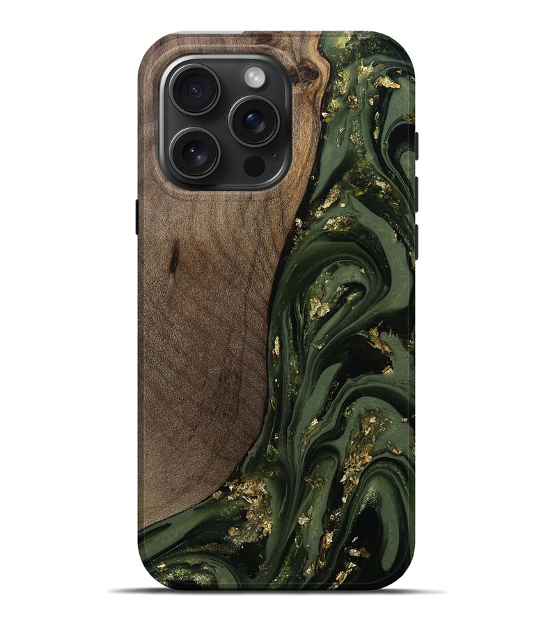 iPhone 16 Pro Max Wood Live Edge Phone Case - Kaylynn (Green, 811837)