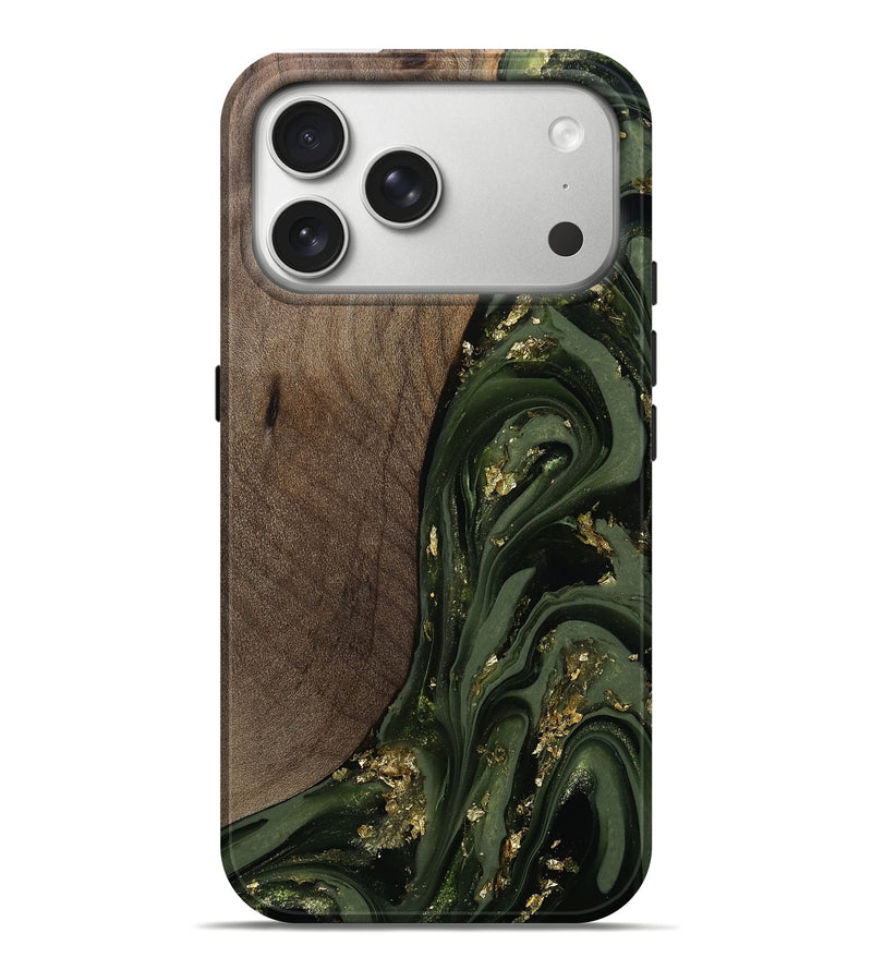 iPhone 17 Pro Max Wood Live Edge Phone Case - Kaylynn (Green, 811837)