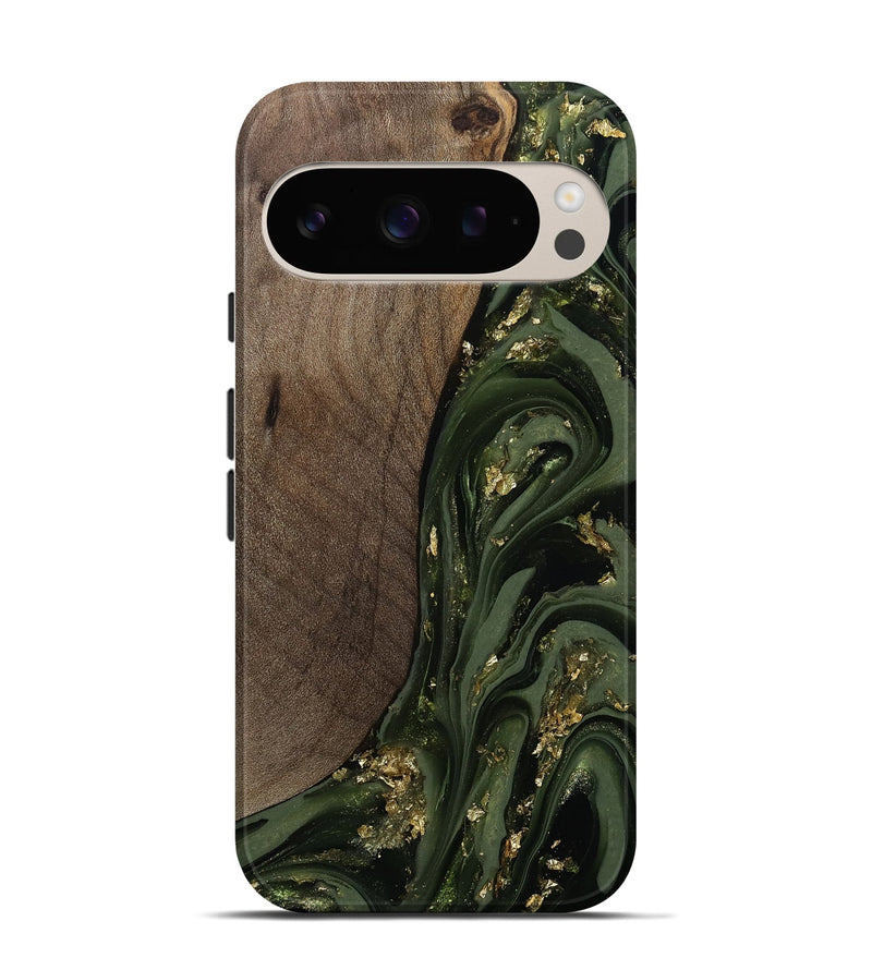 Pixel 9 Wood Live Edge Phone Case - Kaylynn (Green, 811837)