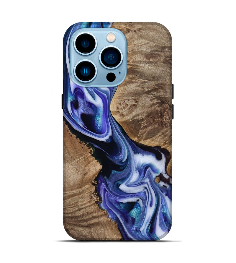 iPhone 14 Pro Wood Live Edge Phone Case - Gwen (Purple, 811838)