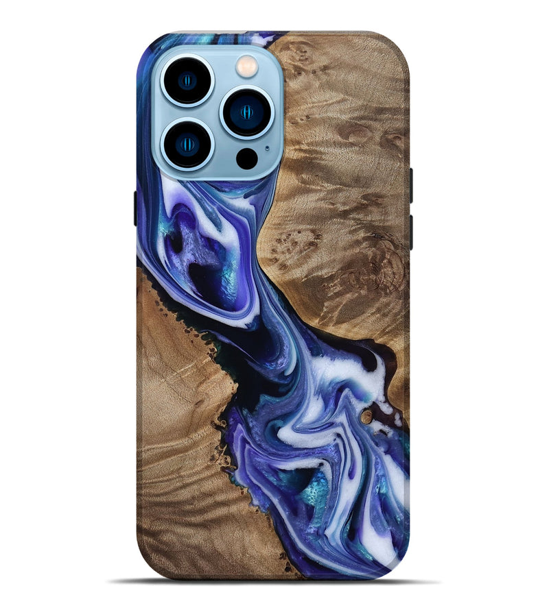 iPhone 14 Pro Max Wood Live Edge Phone Case - Gwen (Purple, 811838)